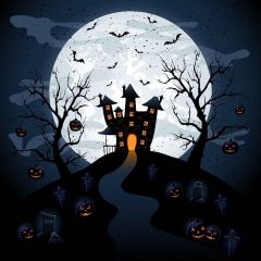 Terrible House Photography Scenery Backdrop Halloween Theme Banner YMY-102