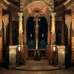 Symmetrical Indoor Construction Photography Scenery Backdrop Arches or Pillars Theme Banner YMY-105