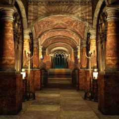 Symmetrical Construction Photography Scenery Backdrop Arches or Pillars Theme Banner YMY-106