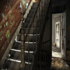 Shabby Stairs Photography Scenery Backdrop Stairs Theme Banner YMY-131