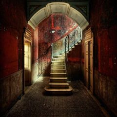 Indoor Stairs Photography Scenery Backdrop Stairs Theme Banner YMY-132