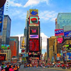 Bustling Streets Photography Scenery Backdrop Streetscape Theme Banner YMY-135