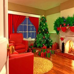 Bright  House Photography Scenery Backdrop Christmas Theme Banner YMY-142