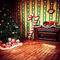 Candy Cane Photography Scenery Backdrop Christmas Theme Banner YMY-156