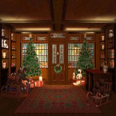 Classic Interior Settings Photography Scenery Backdrop Christmas Theme Banner YMY-158