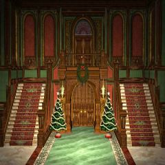 Symmetric Interior Architecture Photography Scenery Backdrop Christmas Theme Banner YMY-170