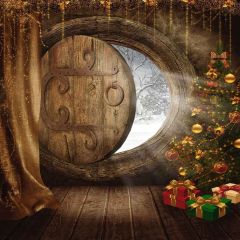 Fantasy Cabin Photography Scenery Backdrop Christmas Theme Banner YMY-174