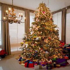 Shiny Christmas Tree Photography Scenery Backdrop Christmas Theme Banner YMY-185