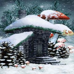 Dream Snow House Photography Scenery Backdrop Snow Theme Banner YMY-190