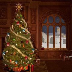 Romantic Christmas Tree Photography Scenery Backdrop Christmas Theme Banner YMY-197