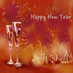 Happy New Year Photography Scenery Backdrop Festival Celebration Theme Banner YMY-201