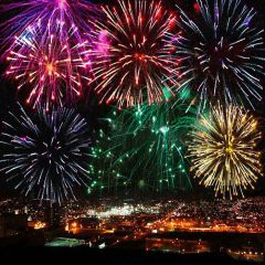 Charming Fireworks Photography Scenery Backdrop Festival Celebration Theme Banner YMY-215