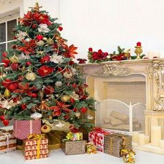 Charming Christmas Tree Photography Scenery Backdrop Christmas Theme Banner YMY-224