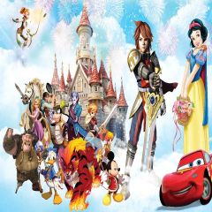 Cartoon Family Photography Scenery Backdrop Cartoon Theme Banner YMY-287