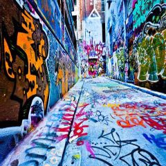 Graffiti Alley Photography Scenery Backdrop Graffiti Theme Banner YMY-310