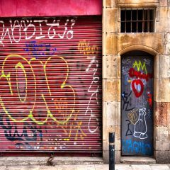 Graffiti Door Photography Scenery Backdrop Graffiti Theme Banner YMY-314