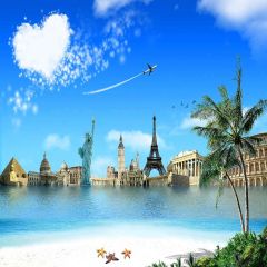 Holiday Center Photography Scenery Backdrop Landmark Theme Banner YMY-342