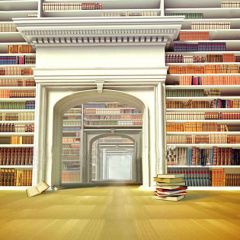 Rich Books Photography Scenery Backdrop Bookshelf Theme Banner YMY-355