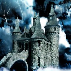 Dilapidated House Photography Scenery Backdrop Architectural Theme Banner YMY-367