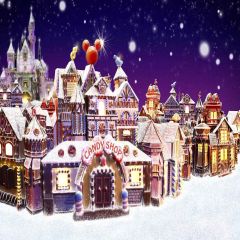 Winter Candy House Photography Scenery Backdrop Christmas Theme Banner YMY-401