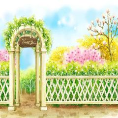 Happy Yard Photography Scenery Backdrop Garden Scenery Theme Banner YMY-404