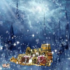 Undersea Treasure Photography Scenery Backdrop Fantasy Theme Banner YMY-411
