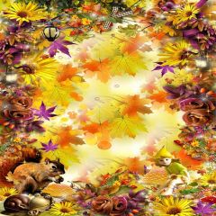 Autumn Leaves Photography Scenery Backdrop Halloween Theme Banner YMY-443
