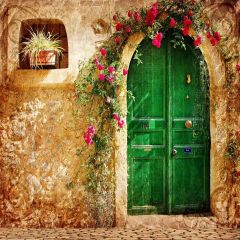 Beautiful House Photography Scenery Backdrop Flowers Theme Banner YMY-447