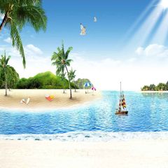 Beautiful Seaside Photography Scenery Backdrop Ocean Theme Banner YMY-462