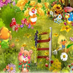 Funny Family Photography Scenery Backdrop Cartoon Theme Banner YMY-468