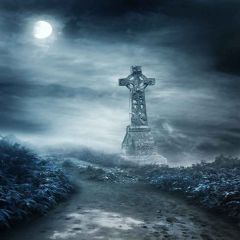 Horrible Night Photography Scenery Backdrop Halloween Theme Banner YMY-474