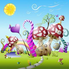 Cute Fairy Tale World Photography Scenery Backdrop Cartoon Theme Banner YMY-477
