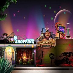 Shopping Venues Photography Scenery Backdrop Streetscape Theme Banner YMY-483