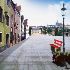 Residential Area Photography Scenery Backdrop Streetscape Theme Banner YMY-487