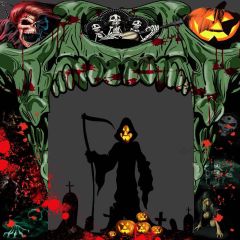 Scary Pumpkins Photography Scenery Backdrop Halloween Theme Banner YMY-489