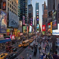 Busy City Streets Photography Scenery Backdrop Streetscape Theme Banner YMY-497