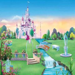 Cartoon Castle Photography Scenery Backdrop Architectural Theme Banner YMY-499