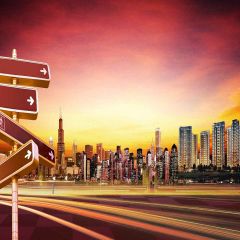 City Night Photography Scenery Backdrop Night Theme Banner YMY-506