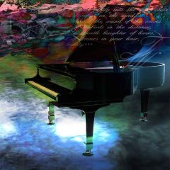 Stylish Piano Photography Scenery Backdrop Music Dance Theme Banner YMY-508