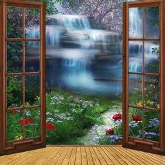 Wonderful Falls Photography Scenery Backdrop Balcony Landscape Theme Banner YMY-514