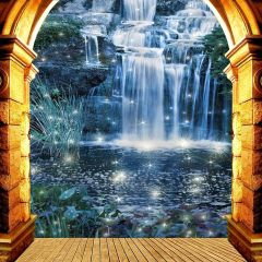 Spectacular Falls Photography Scenery Backdrop Arches or Pillars Theme Banner YMY-517