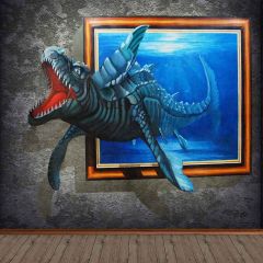 3D Stereoscopic Photography Scenery Backdrop Wall Theme Banner YMY-544