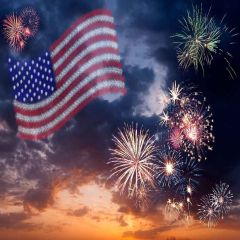 Gorgeous Fireworks Photography Scenery Backdrop Flag Theme Banner YMY-556