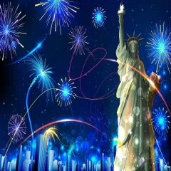 Distinct Fireworks Photography Scenery Backdrop Festival Celebration Theme Banner YMY-559