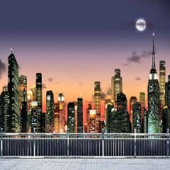 Urban Night Photography Scenery Backdrop Streetscape Theme Banner YMY-570