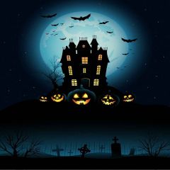 Horrible Night Photography Scenery Backdrop Halloween Theme Banner YMY-578