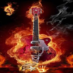 Unique Guitar Photography Scenery Backdrop Music Dance Theme Banner YMY-588