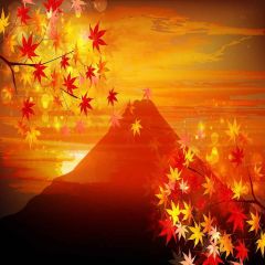 Sunset Mountain Photography Scenery Backdrop Autumn Theme Banner YMY-604