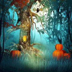 Peculiar Tree Photography Scenery Backdrop Halloween Theme Banner YMY-613