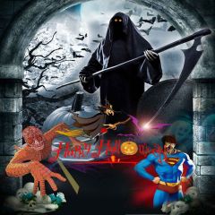 Horror Skull Photography Scenery Backdrop Halloween Theme Banner YMY-623